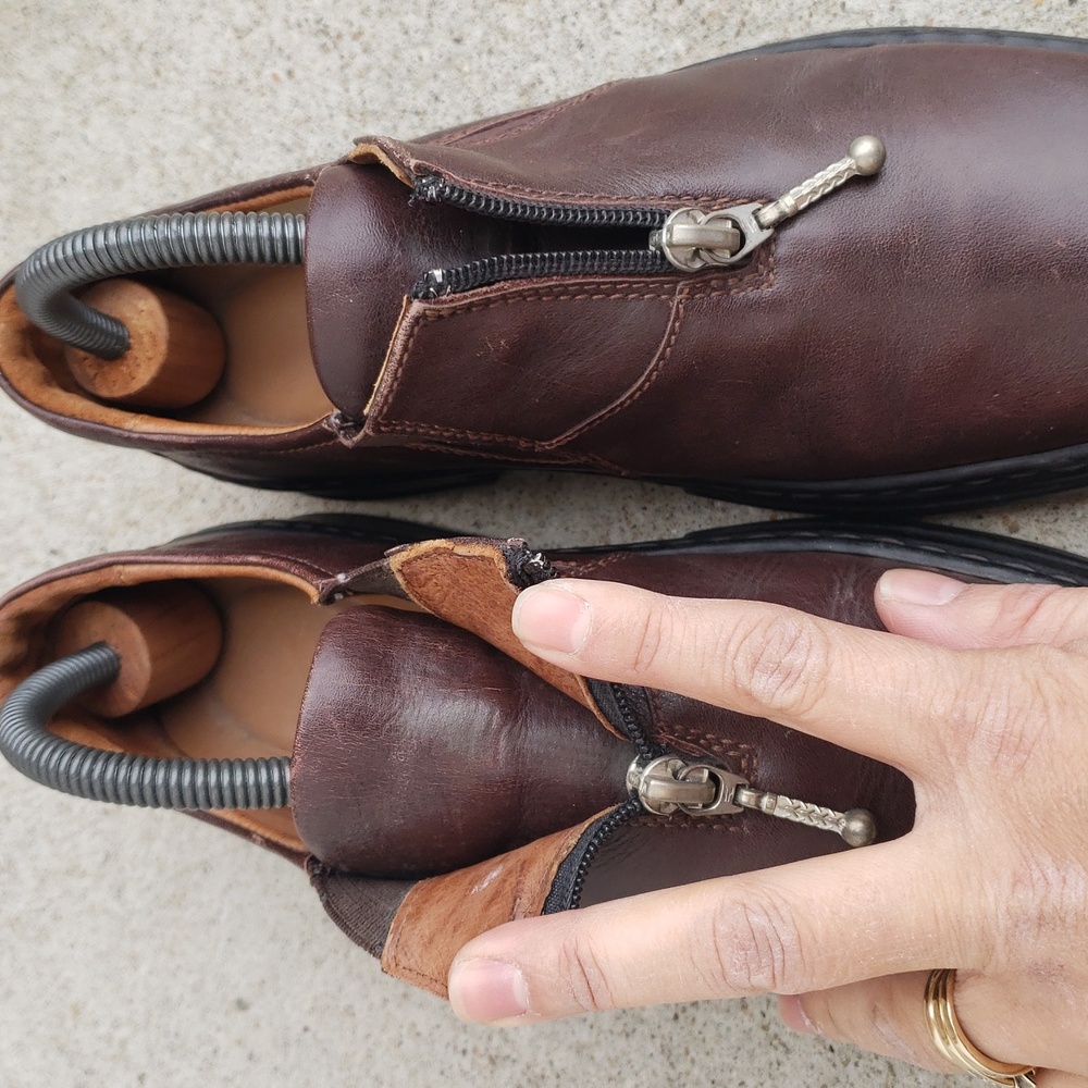 Josef Seibel Womens Brown Leather Chunky Heel Laofers Size 36 Classic Preppy Y2K - Picture 10 of 16